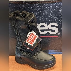 Totes Donna Black Quilted Fur-Lined Boots